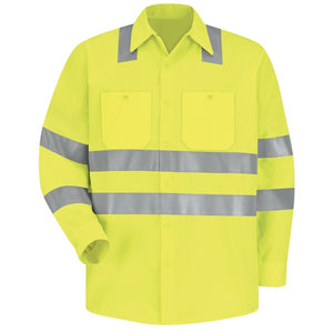 Red Kap Long Sleeve Hi-Vis Work Shirt: Class 3 Level 2 - SS14